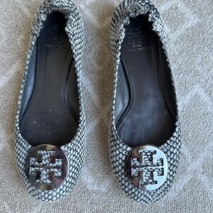 Tory Burch Black and White Women's Flats